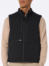 Man black stretch fabric padded vest Vonn