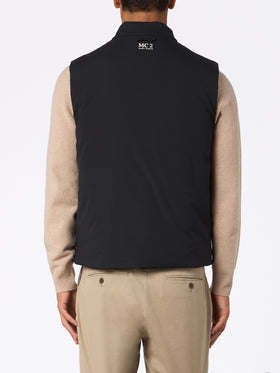 Man black stretch fabric padded vest Vonn - MC2 Saint Barth