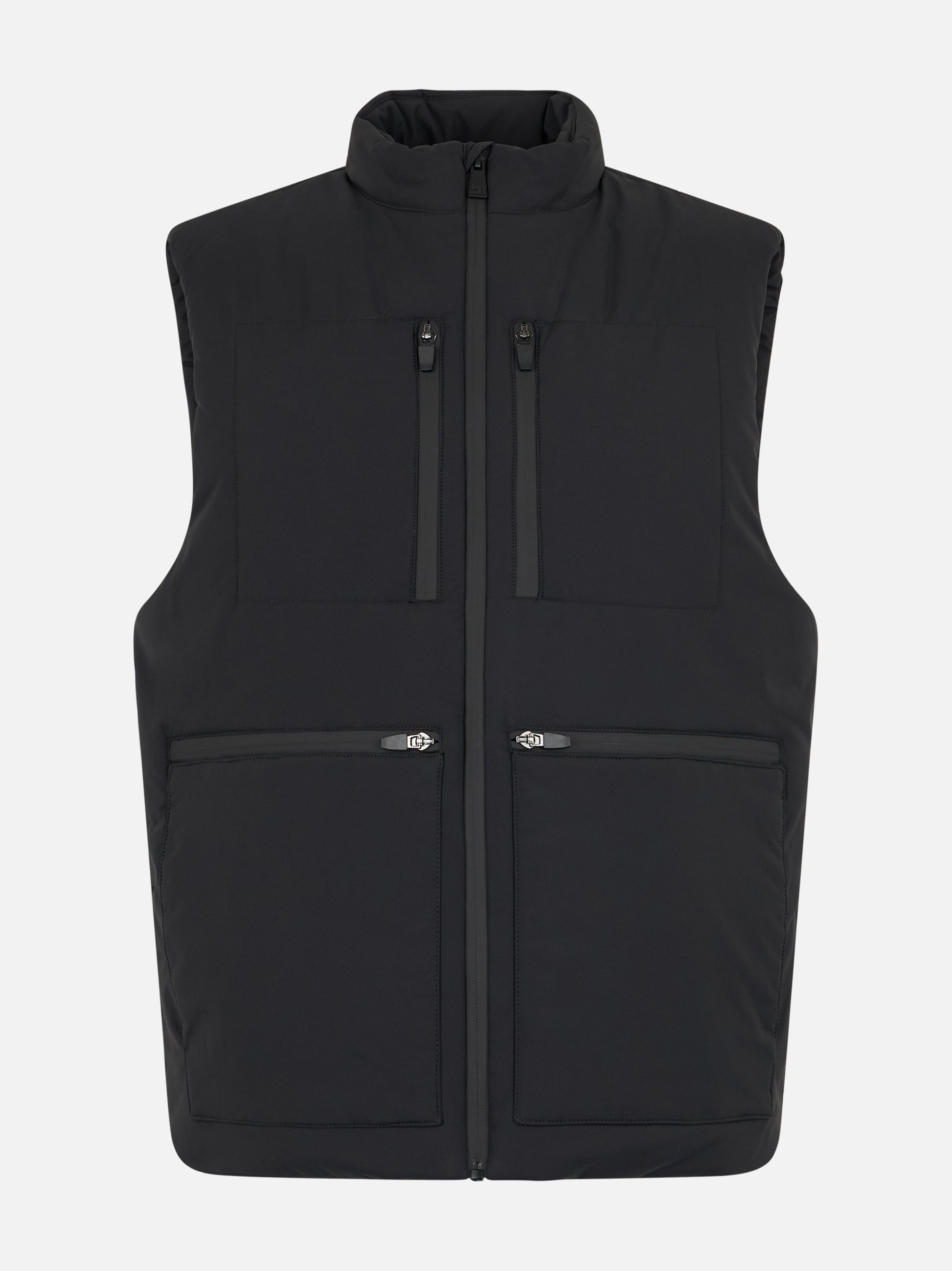 Man black stretch fabric padded vest Vonn - MC2 Saint Barth