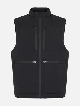 Man black stretch fabric padded vest Vonn - MC2 Saint Barth