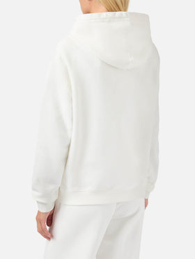 Virginia cotton hoodie in white with Vacanze di Natale embroidery | VACANZE DI NATALE SPECIAL EDITION