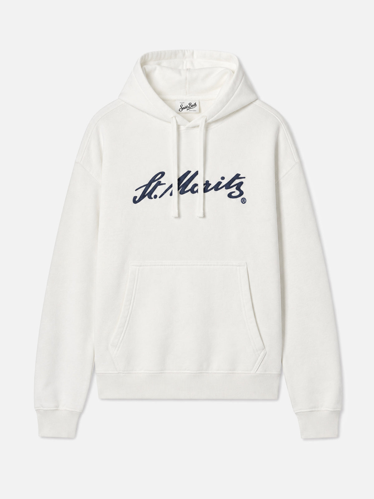 Sudadera con capucha Virginia de algodón en blanco con bordado St. Moritz | ST. MORITZ SPECIAL EDITION 