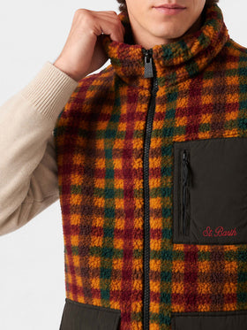 Gilet sherpa Wanaka avec poches à carreaux 