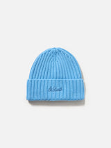 Man dusty blue cashmere blend hat Wengen