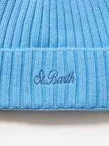 Man dusty blue cashmere blend hat Wengen