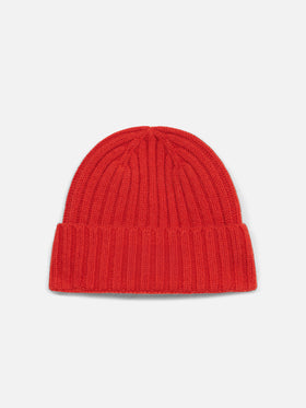 Wengen red cashmere blend hat