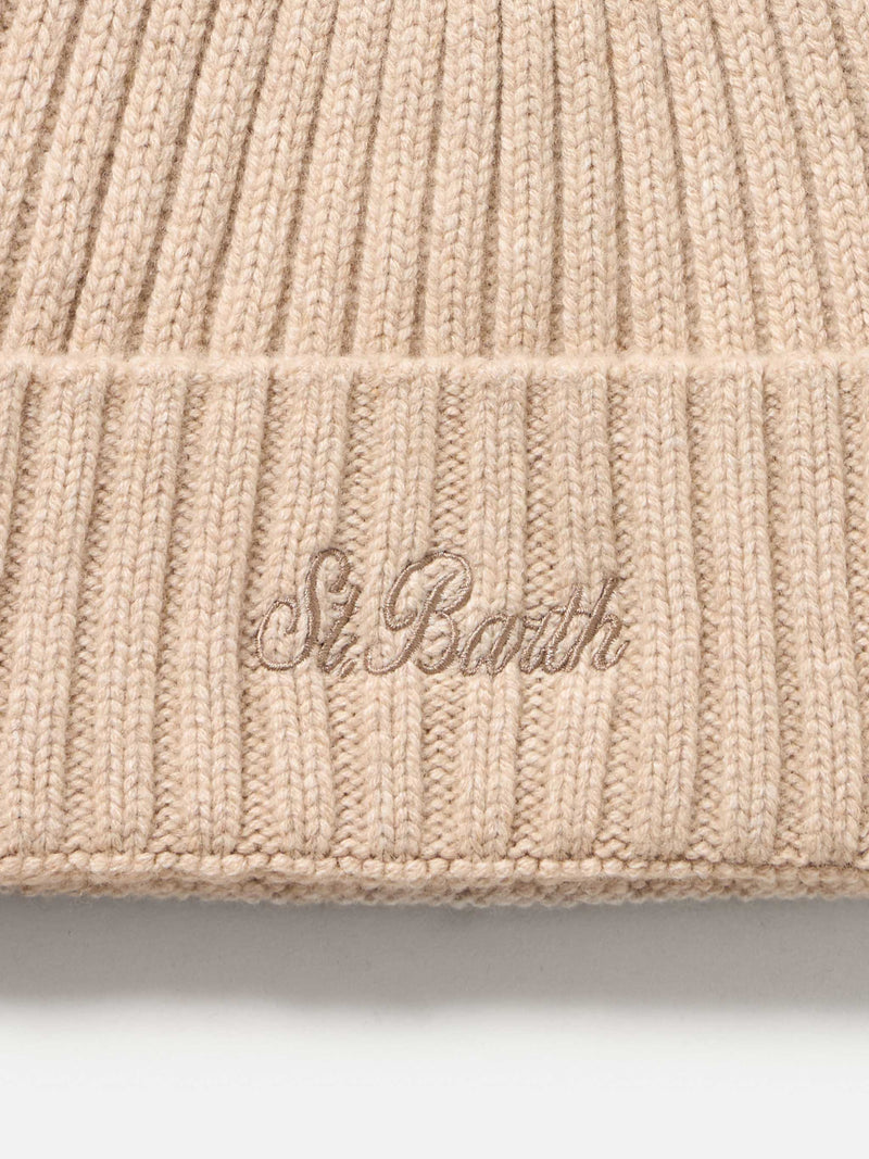 Man beige cashmere blend hat Wengen