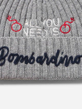 Man mélange grey hat Wengen with All you need Bombardino embroidery