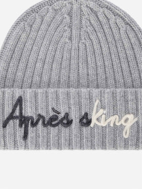 Light grey Wengen beanie with Après Sking embroidery