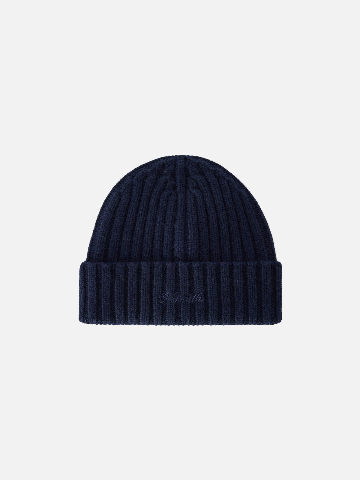 Berretto Wengen blu navy con ricamo St. Barth