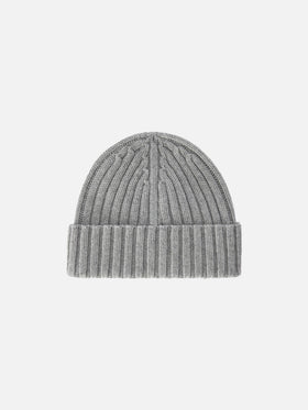 Gorro Wengen en gris claro con bordado St. Barth 