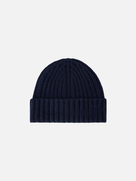 Navy blue Wengen beanie with St. Barth embroidery