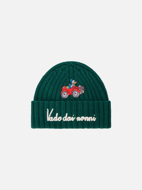 Grüne Wengen-Beanie mit Vado Dai Nonni-Stickerei | Special edition 
