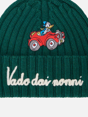 Grüne Wengen-Beanie mit Vado Dai Nonni-Stickerei | Special edition 