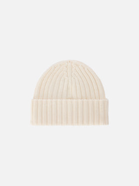 Gorro Wengen en blanco roto con bordado del logotipo 