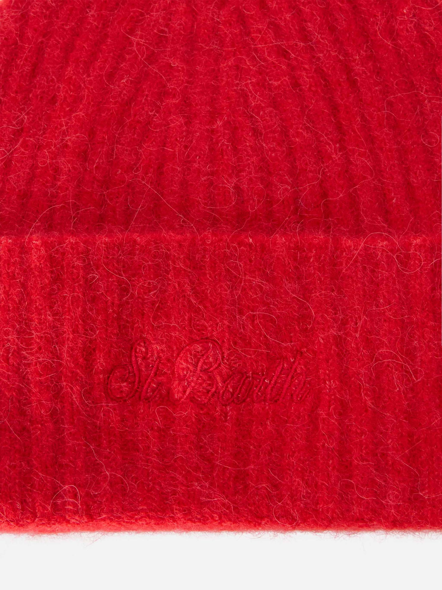 Red stretch alpaca hat Wengen