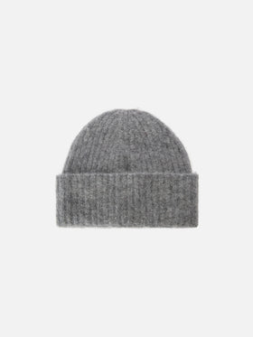 Cappello Wengen in alpaca stretch grigio mélange