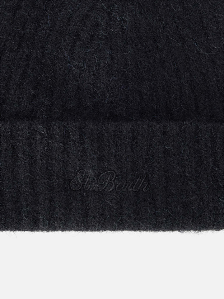 Berretto Wengen nero in misto alpaca