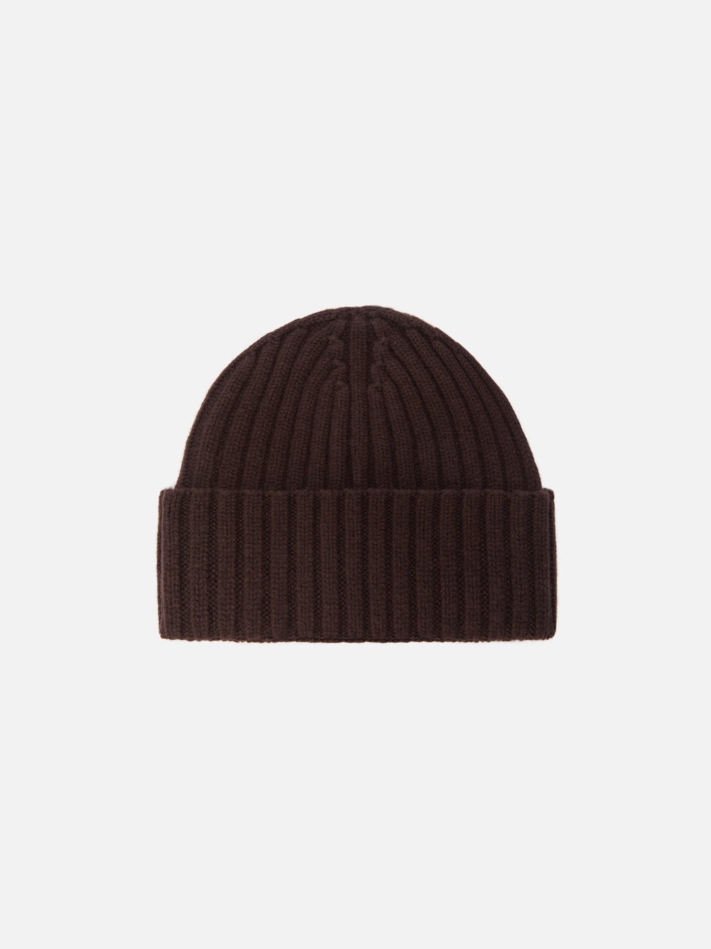 Wengen beanie in brown wool with St. Barth embroidery on the turn-up