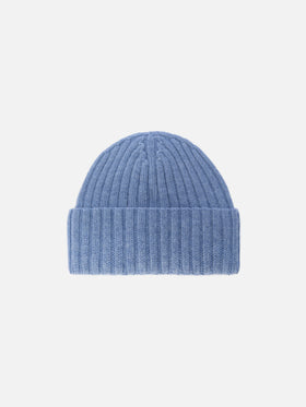 Wengen beanie in powder blue with St. Barth embroidery on the turn-up