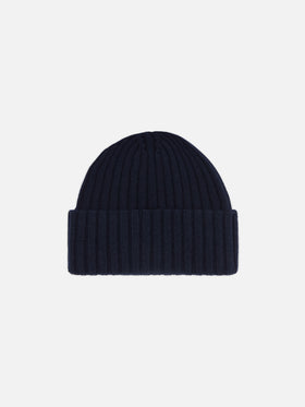 Gorro de lana Wengen Night blue con bordado del logotipo 