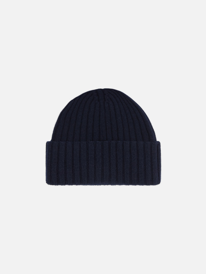 Gorro de lana Wengen Night blue con bordado del logotipo 