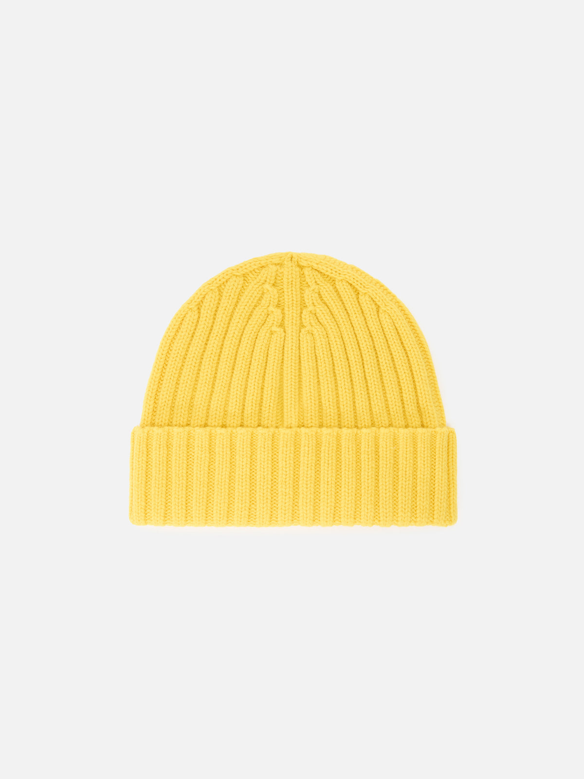 Berretto Wengen giallo in lana con ricamo logo