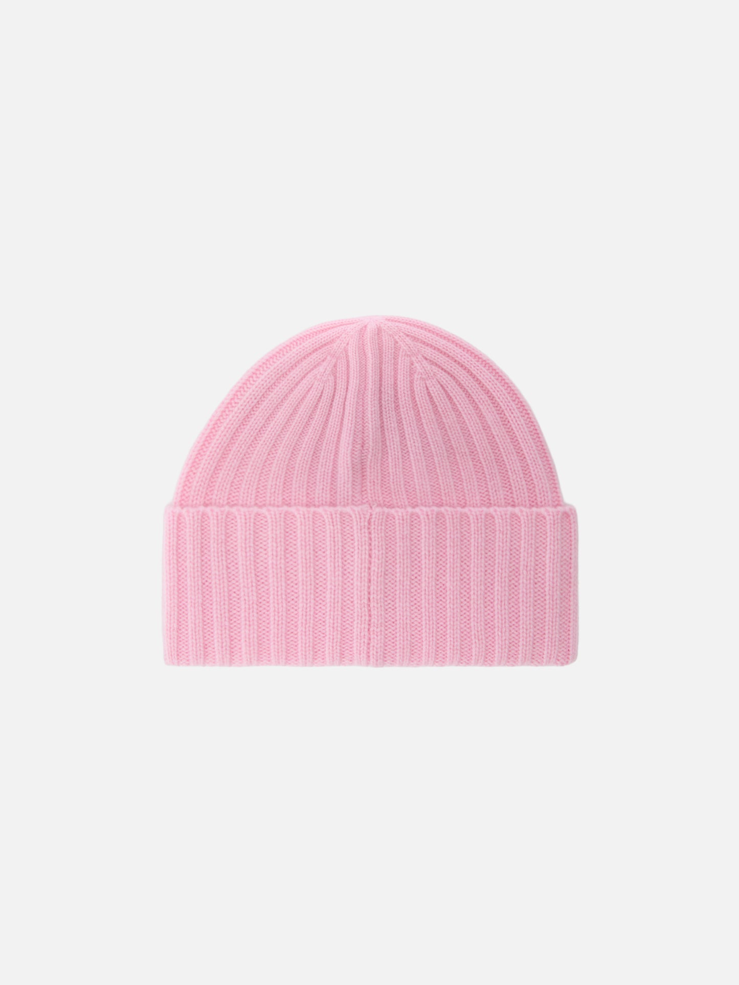 Wengen beanie in pink cashmere with St. Barth embroidery on the turn-up