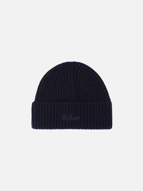 Navy blue Wengen cashmere beanie