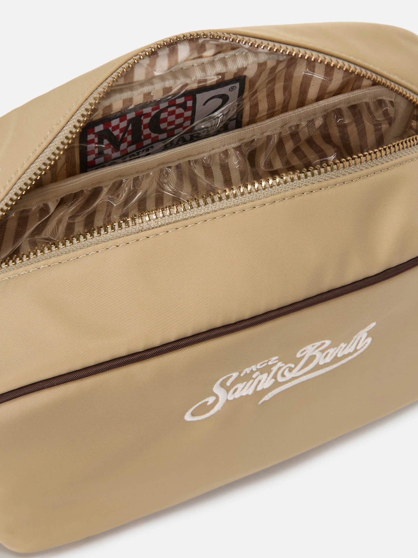 Westwood beige nylon beauty bag