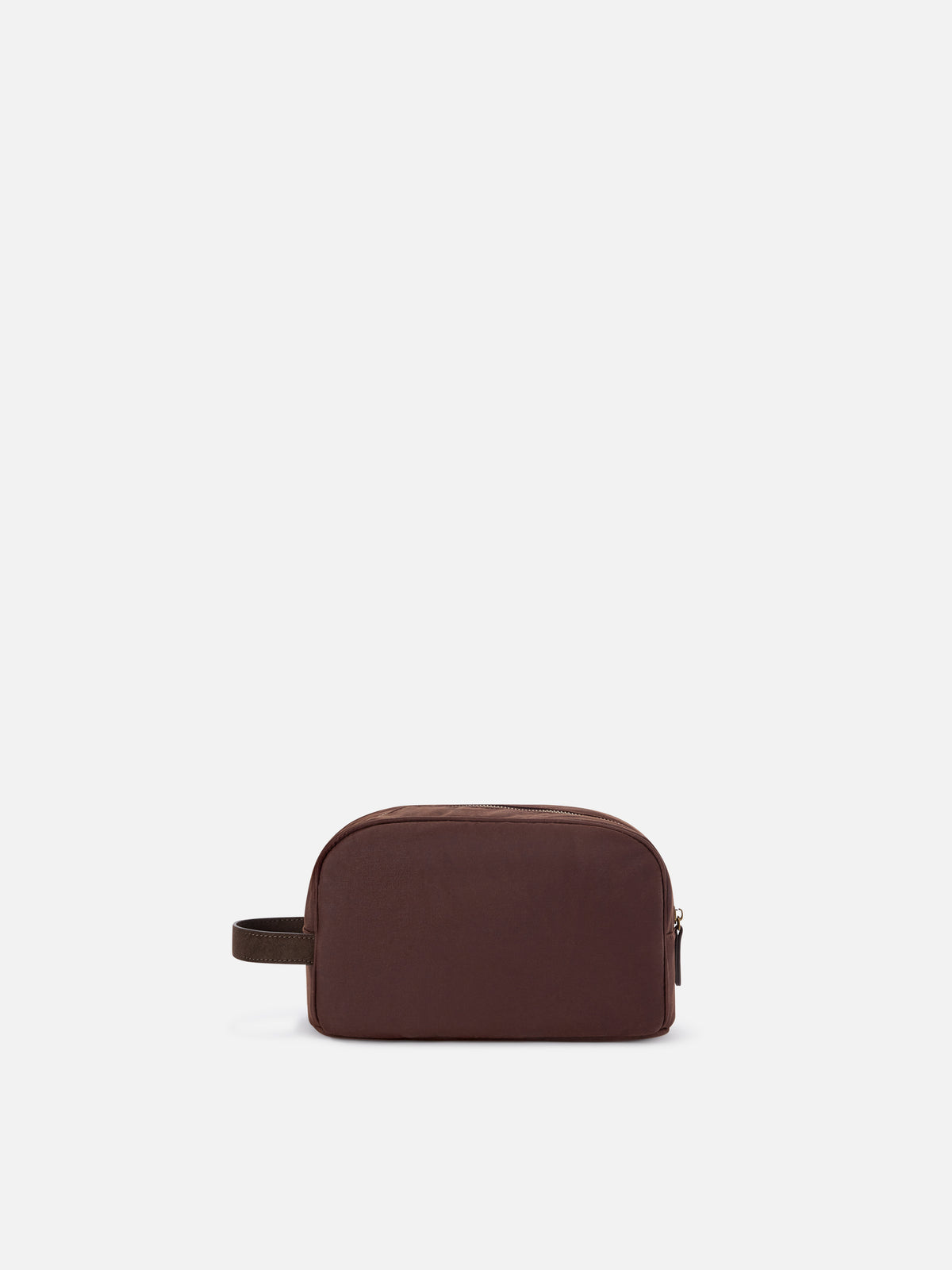 Brown Westwood waxed beauty case with logo embroidery