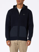 Full zip sweater Wiberg with technic fabric hoodie and pockets