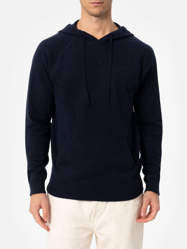 Marineblauer Kapuzenpullover aus Kaschmirmischung für Herren Willbur