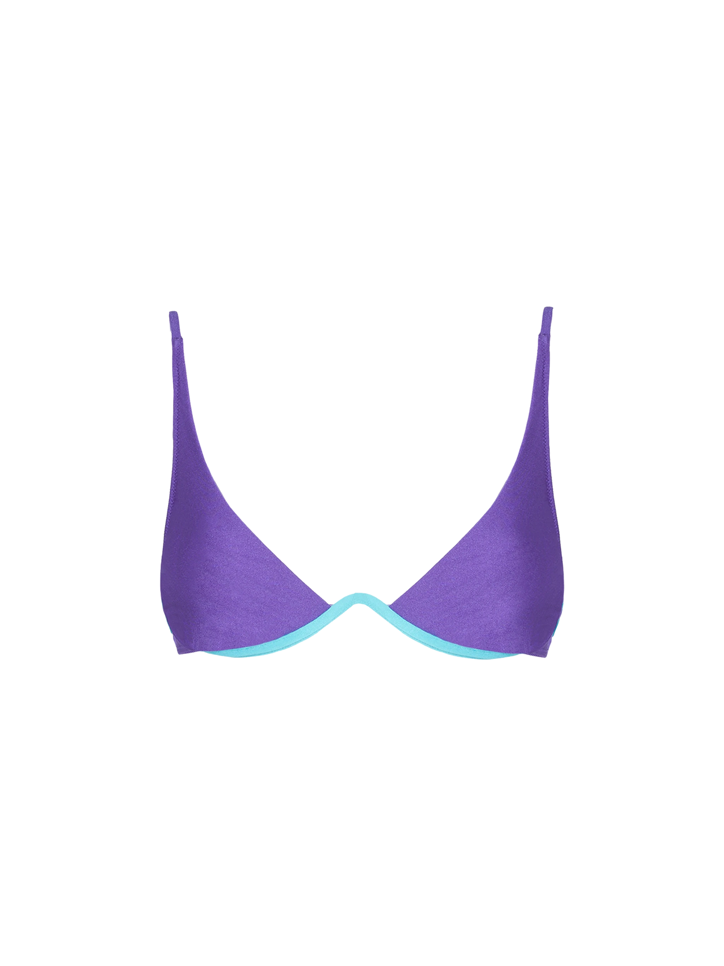 Woman shiny dark V-wired top