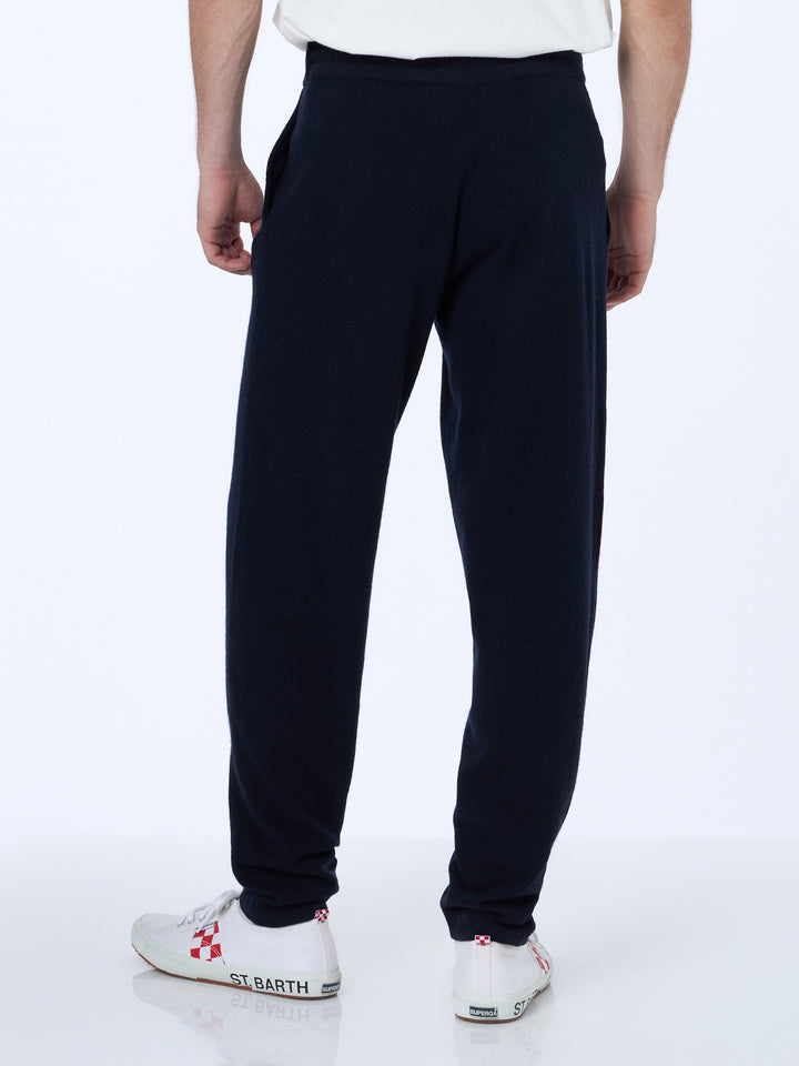 Man knitted blue jogger pants Walton