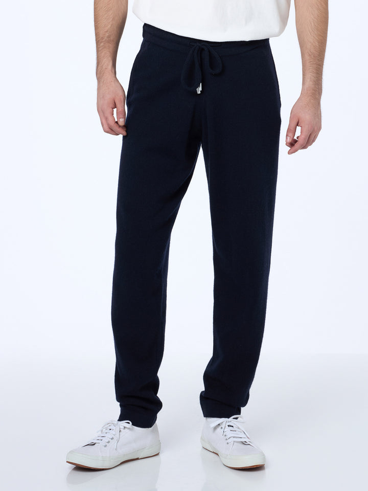 Man knitted blue jogger pants Walton