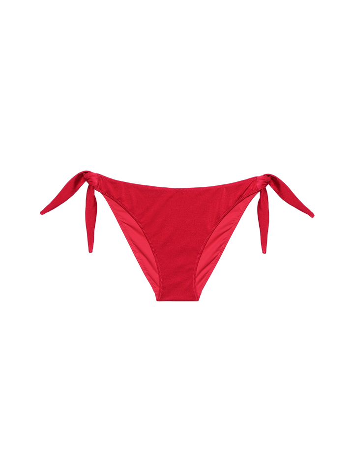 Yali shimmer brick red classic swim briefs - Gaia shimmer brick red triangle bralette top - MC2 Saint Barth