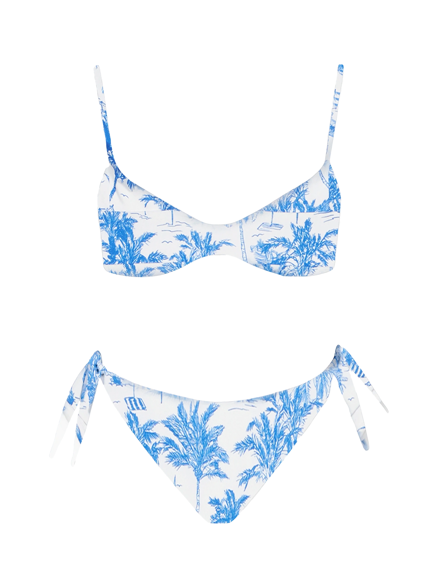 Bikini da donna a bralette scollolato May Yali toile de Jouy 
