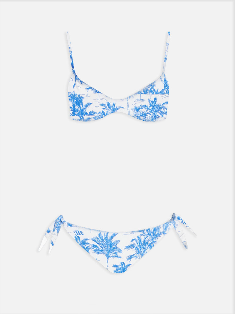 Damen Toile de Jouy U-Ausschnitt-Bralette-Bikini May Yali