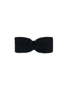 Yulia black lurex crinkle bandeau top