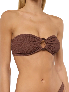 Yulia braunes Crinkle-Bandeau-Top