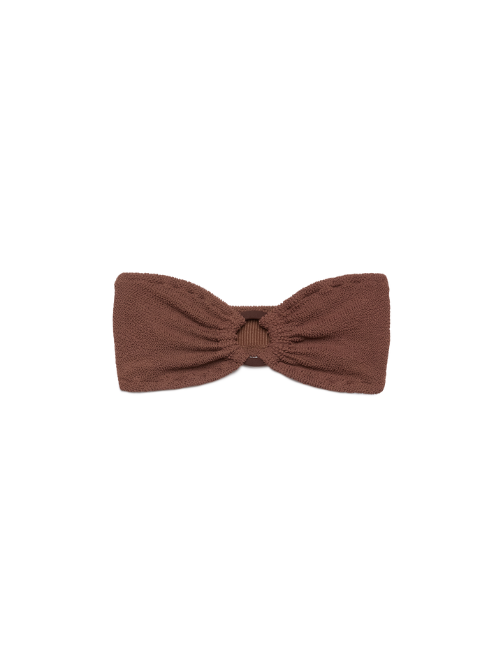 Yulia braunes Crinkle-Bandeau-Top