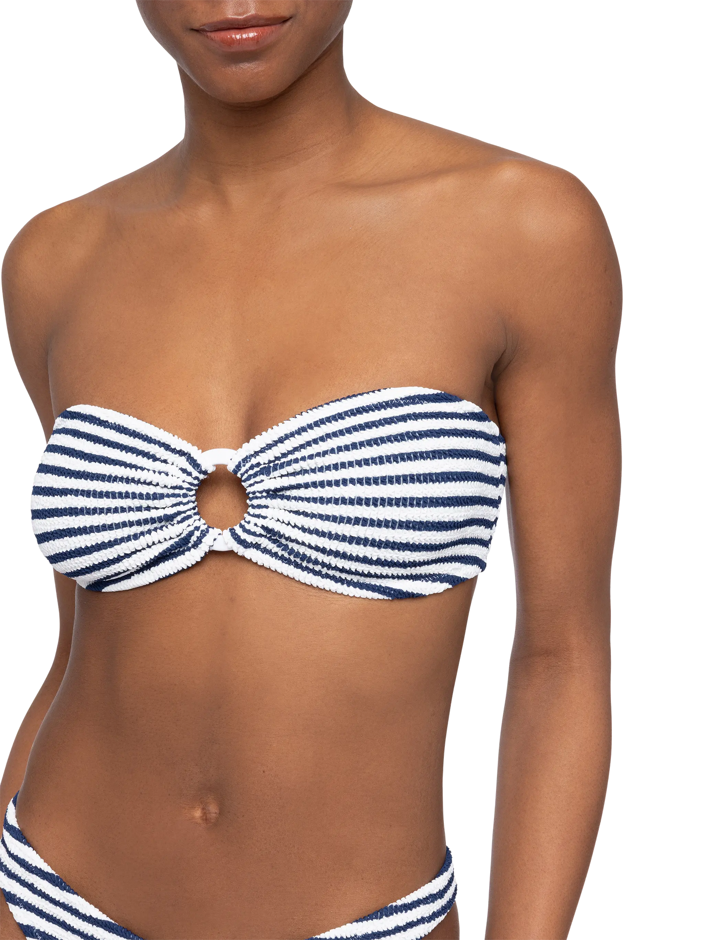 Yulia Crinkle-Bandeau-Top mit Streifendruck