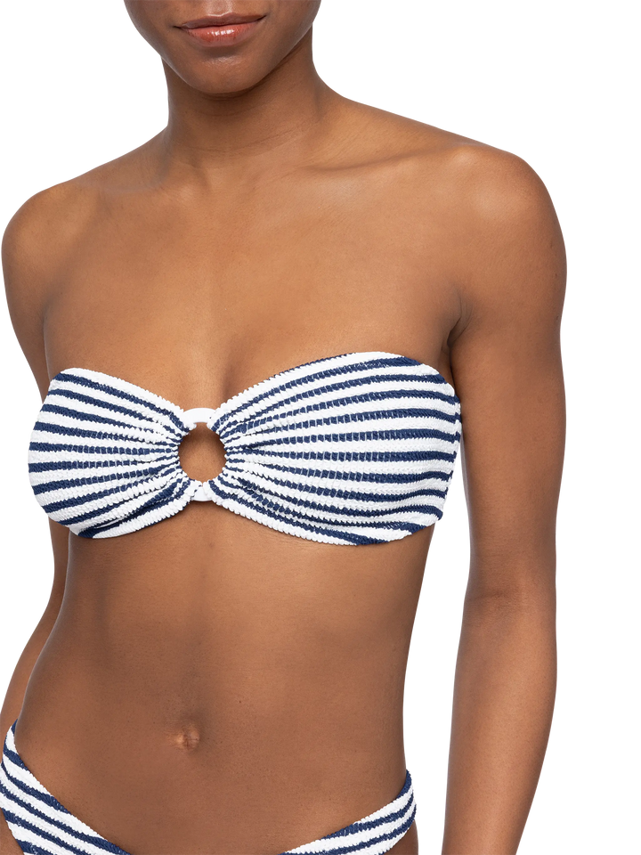 Yulia Crinkle-Bandeau-Top mit Streifendruck