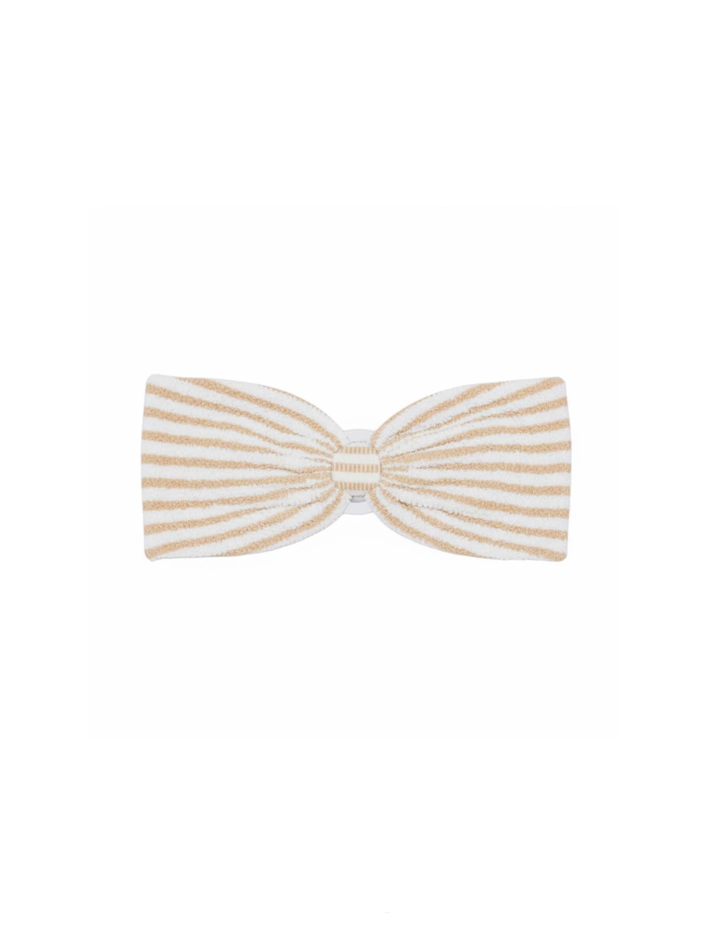 Yulia top bikini a fascia in tessuto crinkle con stampa a righe