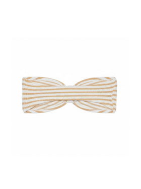 Yulia top bikini a fascia in tessuto crinkle con stampa a righe