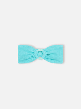 Costume da bagno da donna con top a fascia crinkle verde acqua Yulia