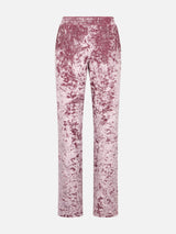 Pantaloni da donna in ciniglia rosa Yvonne