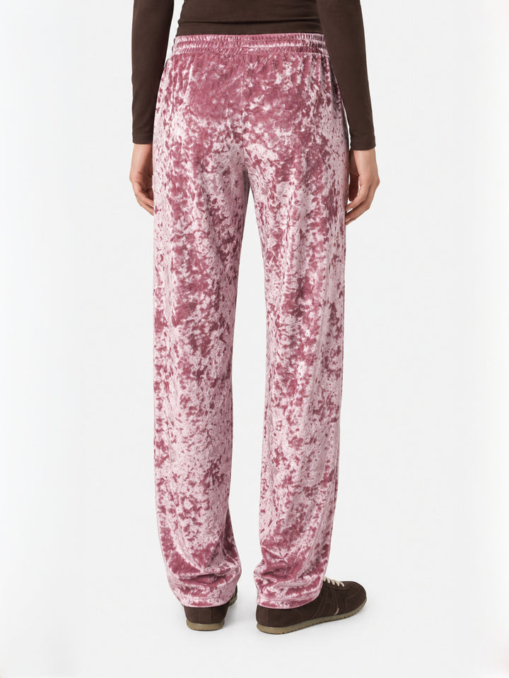 Pantalones jogger Yvonne de chenilla rosa 