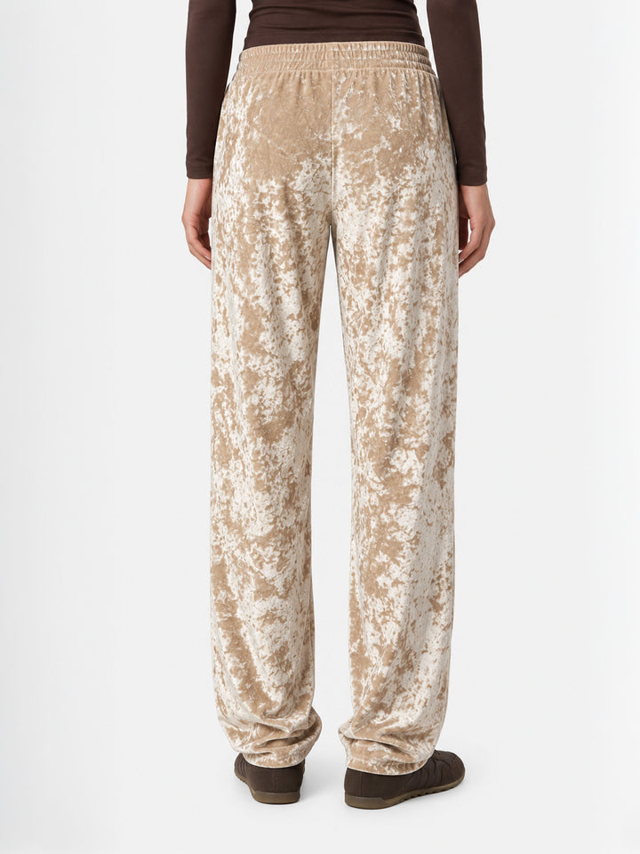 Pantalones jogger Yvonne de chenilla beige 